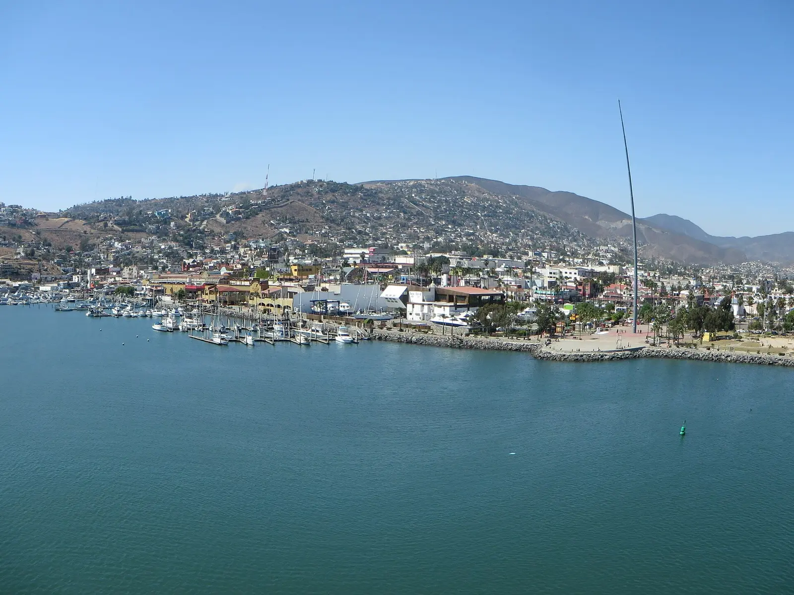 Marina and hillside town of Ensenada on its bay